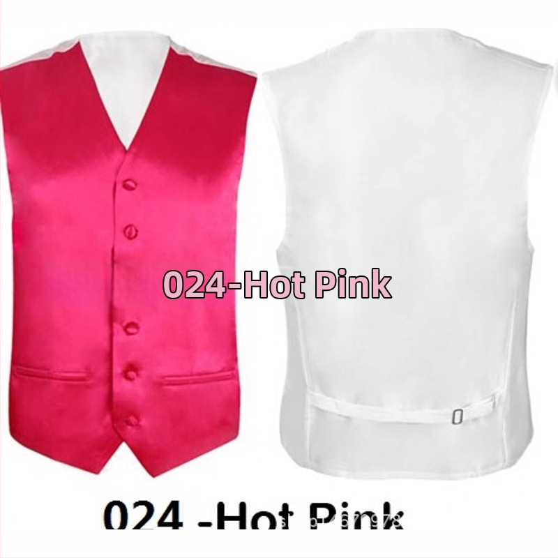 Pánska štíhla vesta z polyesteru, jednobordová, bez goliera, jednobarevná, bez podšívky, vhodná na banket
