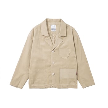 Pamukasti corduroy ležerni sako, japanski stil, opuštena silueta, ovratnik Lapel, jednodjelna trogumba kopča, proljeće