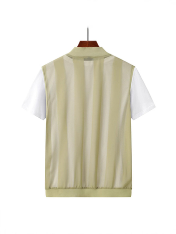 Muška bezrukavna vesta s zatvaračem, slobodan kroj, V-izrez, sportski kardigan stil, 95% poliester mješavina