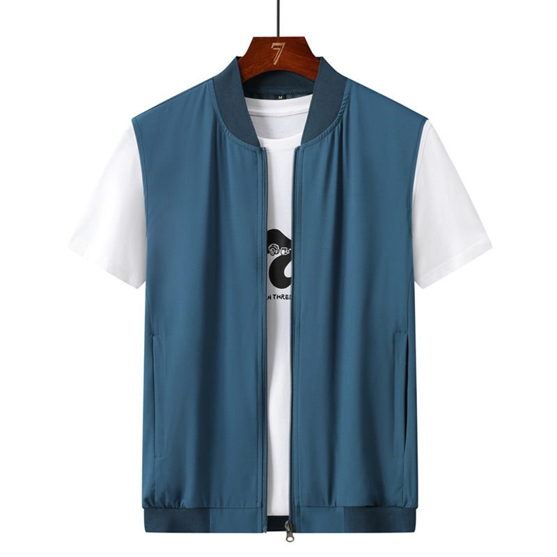 Muška bezrukavna vesta s zatvaračem, slobodan kroj, V-izrez, sportski kardigan stil, 95% poliester mješavina