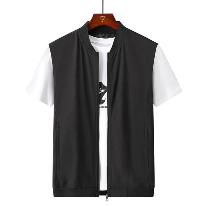 Muška bezrukavna vesta s zatvaračem, slobodan kroj, V-izrez, sportski kardigan stil, 95% poliester mješavina