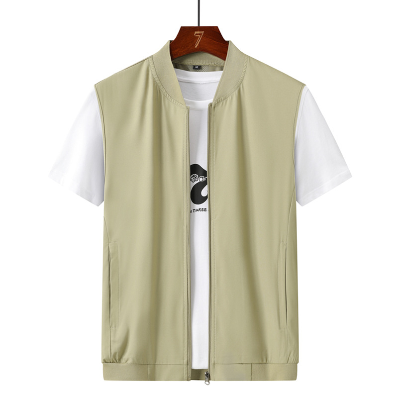 Muška bezrukavna vesta s zatvaračem, slobodan kroj, V-izrez, sportski kardigan stil, 95% poliester mješavina