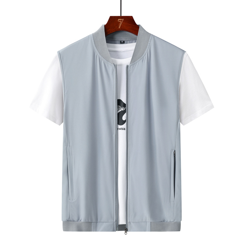 Muška bezrukavna vesta s zatvaračem, slobodan kroj, V-izrez, sportski kardigan stil, 95% poliester mješavina