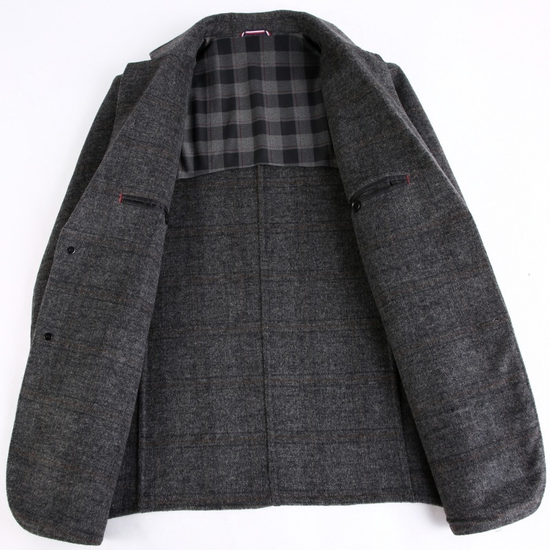 Casual vuneni odijelo za muškarce, bez glačanja, jednopojasno kopčanje s dva gumba, ovratnik odijela