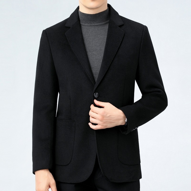 Casual vuneni odijelo za muškarce, bez glačanja, jednopojasno kopčanje s dva gumba, ovratnik odijela