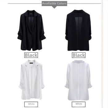 Plus-size dámske letné sakó s ochranou proti slnku, voľný strih, 3/4 rukáv s lupienkovým tvarom; materiál: akrylové vlákno; hlavný zloženie: vlákna regenerovanej celulózy