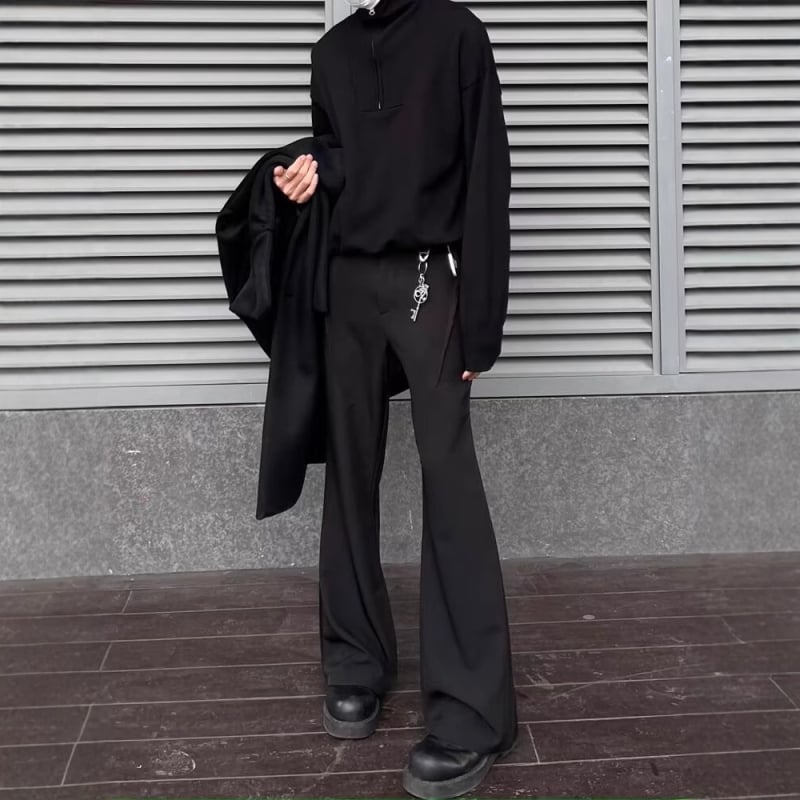 Férfi nadrág – egyenes szabású, poliészter anyagú, nem rugalmas, mindennapi viselet