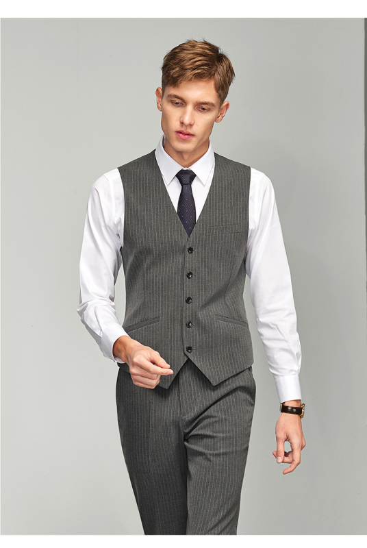 Muško sako s prugama, Slim-fit, nepeglano, mješavina poliester-viskoza-elastan (70/28/2), ravni ovratnik, jednoredno zatvaranje s dva gumba