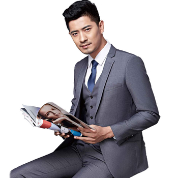 Poslovni odijelo od umjetne vune, uskim krojem, 70% poliester, dugi rukavi