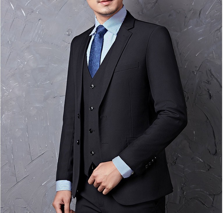 Poslovni odijelo od umjetne vune, uskim krojem, 70% poliester, dugi rukavi