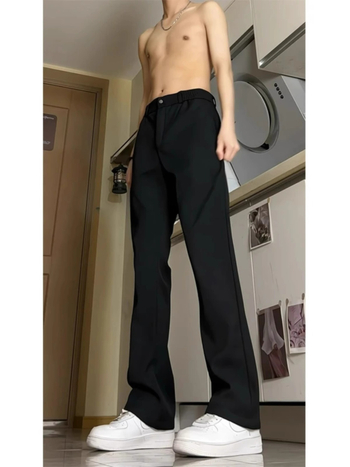 Muške hlače - lagani poslovni stil, prošireni kroj, poliester, blaga elastičnost, duge hlače