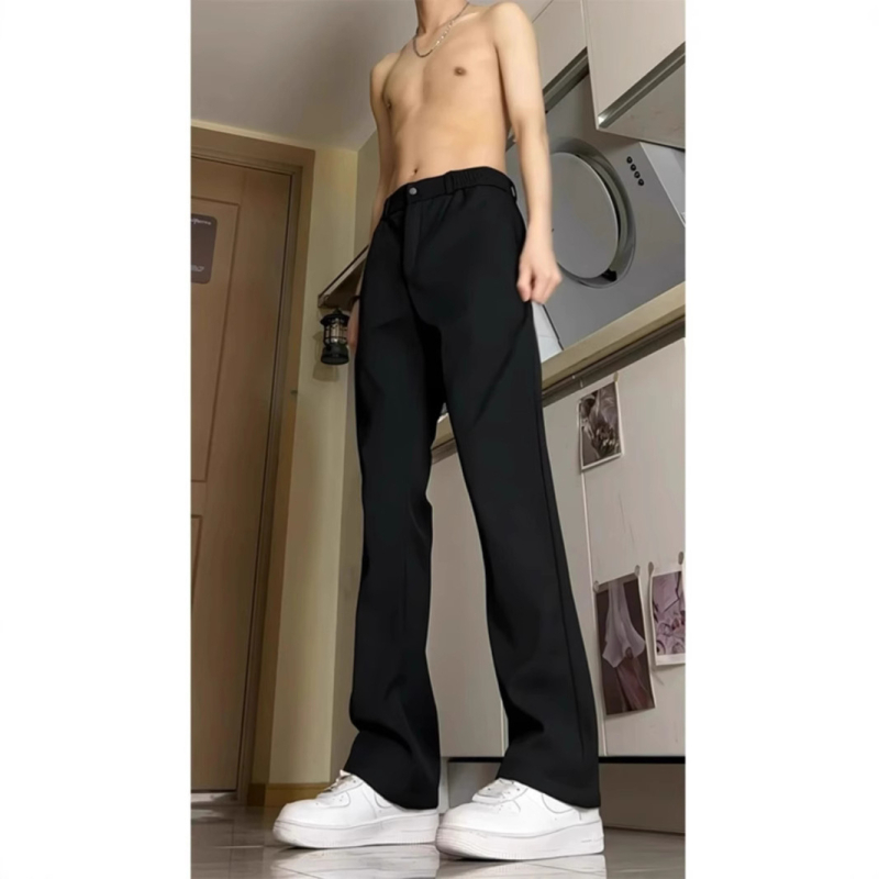 Muške hlače - lagani poslovni stil, prošireni kroj, poliester, blaga elastičnost, duge hlače