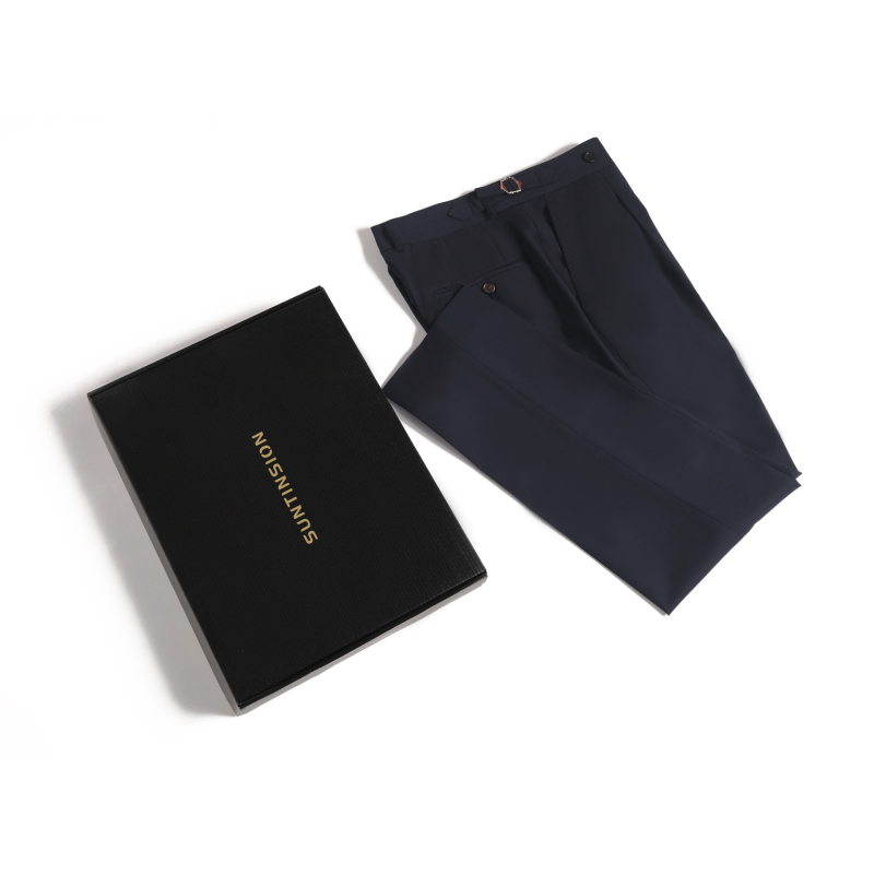 Neapolitán gyapjú férfi nadrág, magas derekú, egyenes szabás, egyetlen redő