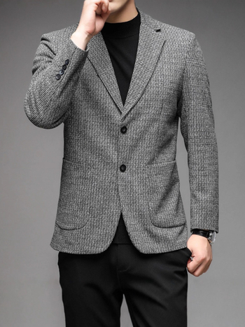 Muško casual sako od Mulberry svile, slim fit, s jednim redom kopči, dva gumba, podstava od poliestera, za proleće i jesen