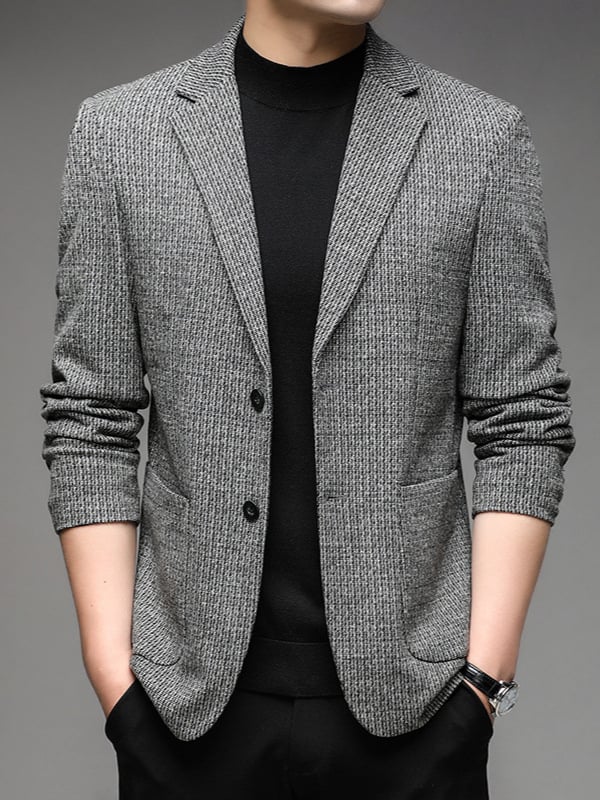 Muško casual sako od Mulberry svile, slim fit, s jednim redom kopči, dva gumba, podstava od poliestera, za proleće i jesen