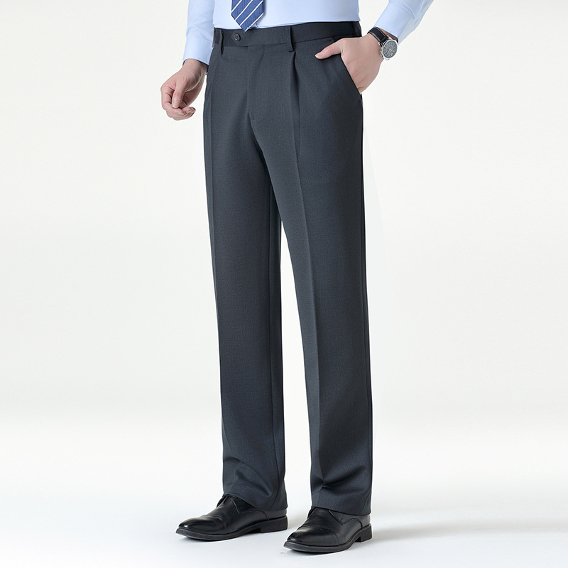 Pantaloni de iarnă pentru bărbați, căptușiți cu lână, talie înaltă, croială lejeră, cu nasturi.