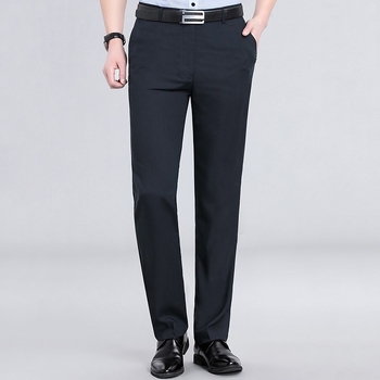 Ανδρικοί παντελόνες από μαλλί, ίσια γραμμή, υψηλή μέση, καλοκαίρι, 52% μαλλί, επιχειρηματικό επίσημο στυλ