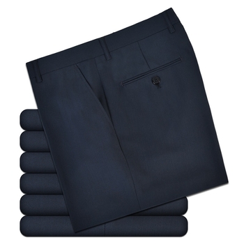 Ανδρικοί παντελόνες από μαλλί, ίσια γραμμή, υψηλή μέση, καλοκαίρι, 52% μαλλί, επιχειρηματικό επίσημο στυλ