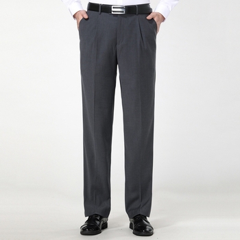 Muške vunene hlače za poslovni stil, široki kroj, poslovno formalni stil, 75% vuna, sezona proljeće–jesen, izlazak jeseni 2025, gumbi detalj.