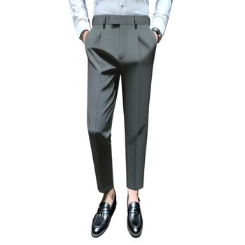 Muške poslovne pantalone s ravnim krojem, poslovni formalni stil, akrilna tkanina, svakodnevna upotreba