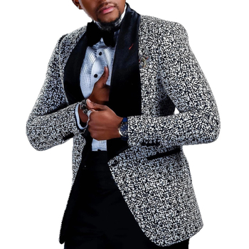 Muški dvodijelni kostim Slim-Fit, tkanina od kemijskih vlakana (50% poliester), stojeći ovratnik, zatvaranje na 1 gumb, banket/biznis stil