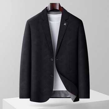 Muško casual sako, slim fit, ovratnik odjevnog stila, kopčanje s dva gumba u jednom redu, tkanina: poliesterska smjesa, podstava: poliester, džepovi patch