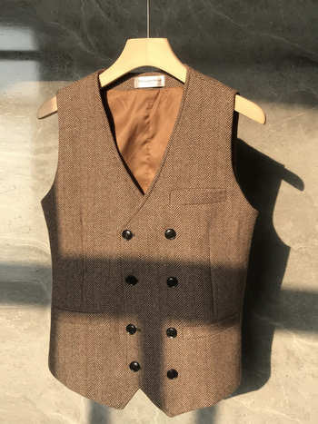 Muško sako od vune s herringbone uzorkom, slim-fit, Notch ovratnik, dva gumba, srednji stražnji otvor