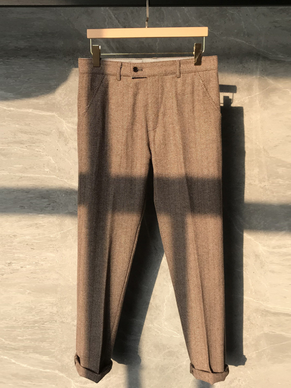 Muško sako od vune s herringbone uzorkom, slim-fit, Notch ovratnik, dva gumba, srednji stražnji otvor