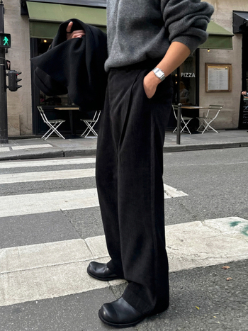 Muške hlače ravnog kroja za zimu, gusta smjesa poliester–viskoz–akril (60%/20%/20%), mikroelastičnost, bez glačanja, poslovni stil