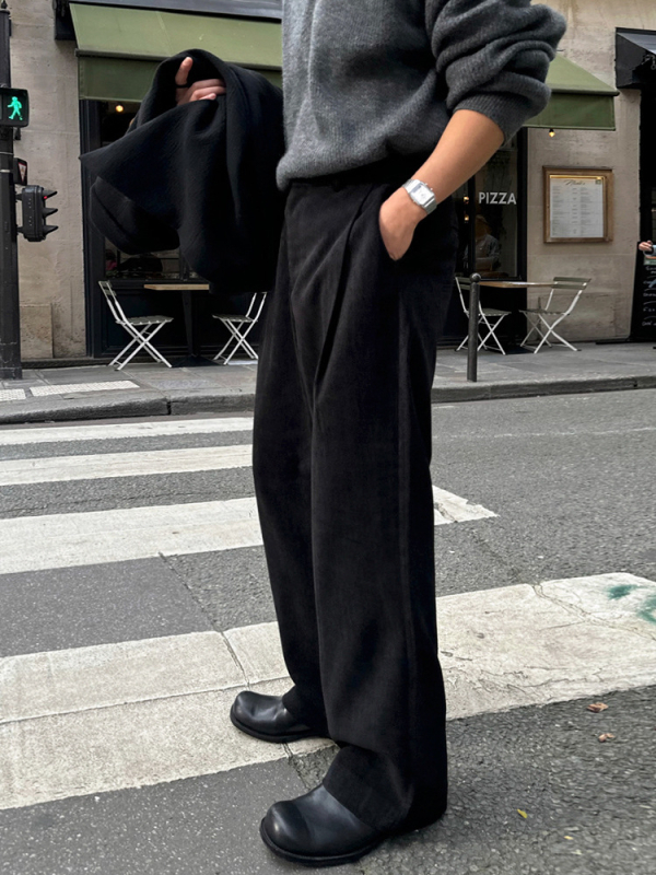 Muške hlače ravnog kroja za zimu, gusta smjesa poliester–viskoz–akril (60%/20%/20%), mikroelastičnost, bez glačanja, poslovni stil