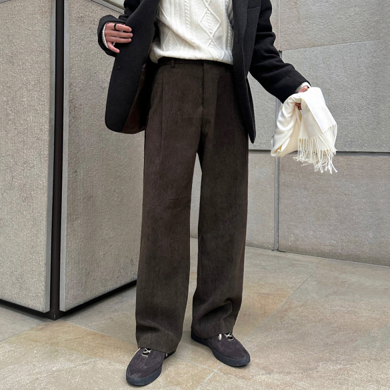 Muške hlače ravnog kroja za zimu, gusta smjesa poliester–viskoz–akril (60%/20%/20%), mikroelastičnost, bez glačanja, poslovni stil