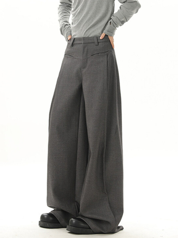 Muške hlače ravnog kroja, lagani poslovni stil, drapiran kroj, poliester 60% glavna tkanina, proljeće/jesen