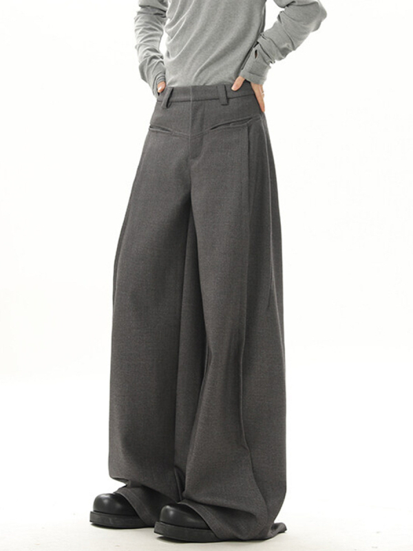 Muške hlače ravnog kroja, lagani poslovni stil, drapiran kroj, poliester 60% glavna tkanina, proljeće/jesen