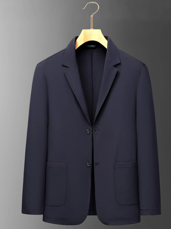 Muški casual kostim - uski kroj, notched lapel, prednje kopčanje s dva gumba, acetatna smjesa, ljeto