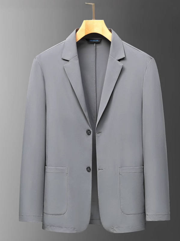 Muški casual kostim - uski kroj, notched lapel, prednje kopčanje s dva gumba, acetatna smjesa, ljeto