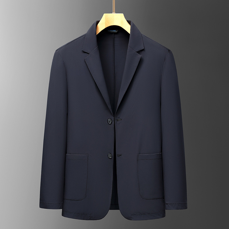 Muški casual kostim - uski kroj, notched lapel, prednje kopčanje s dva gumba, acetatna smjesa, ljeto