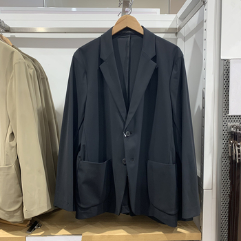 Férfi slim-fit poliészter casual zakó, kétgombos elöl, klasszikus gallér, tavasz