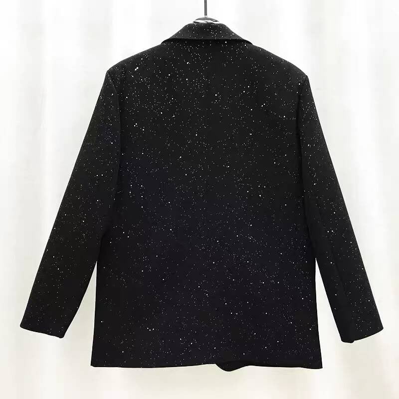 Férfi Corduroy Slim-Fit öltönykabát Starry Sky Foil-Stamp, egyszárnyú, kétgombos zárás, poliészter bélés