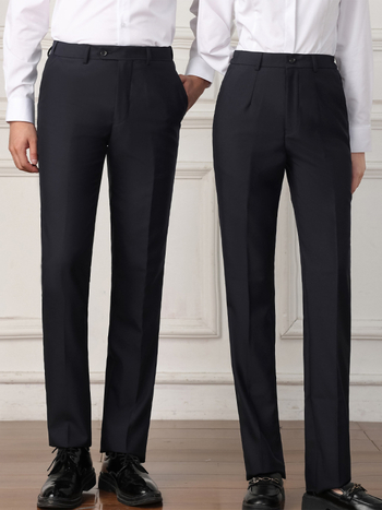 Muške vunene hlače za odijelo, ravni kroj, lagani poslovni stil, prozračne, odvode vlagu, otporne na nabor