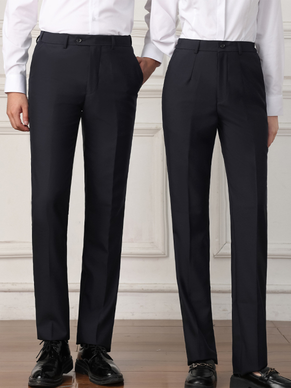 Muške vunene hlače za odijelo, ravni kroj, lagani poslovni stil, prozračne, odvode vlagu, otporne na nabor