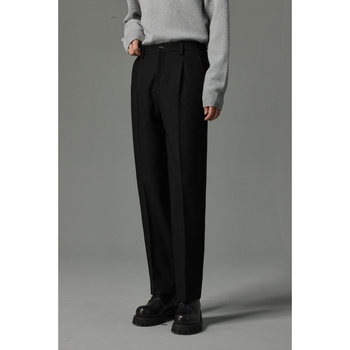 Muške hlače u korejskom stilu, ravni kroj, mješavina vlakana 95% poliester, bez glačanja, casual nošenje