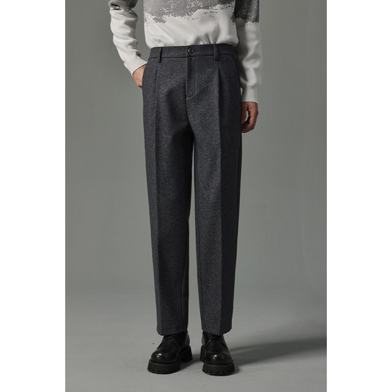 Muške hlače u korejskom stilu, ravni kroj, mješavina vlakana 95% poliester, bez glačanja, casual nošenje