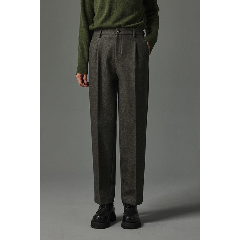 Muške hlače u korejskom stilu, ravni kroj, mješavina vlakana 95% poliester, bez glačanja, casual nošenje