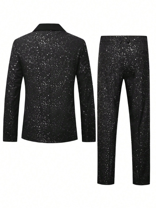 Dvodijelni vuneni kostim sako i hlače, jednopružno kopčanje, stojeći ovratnik, prilagođen kroj, jesenja večera