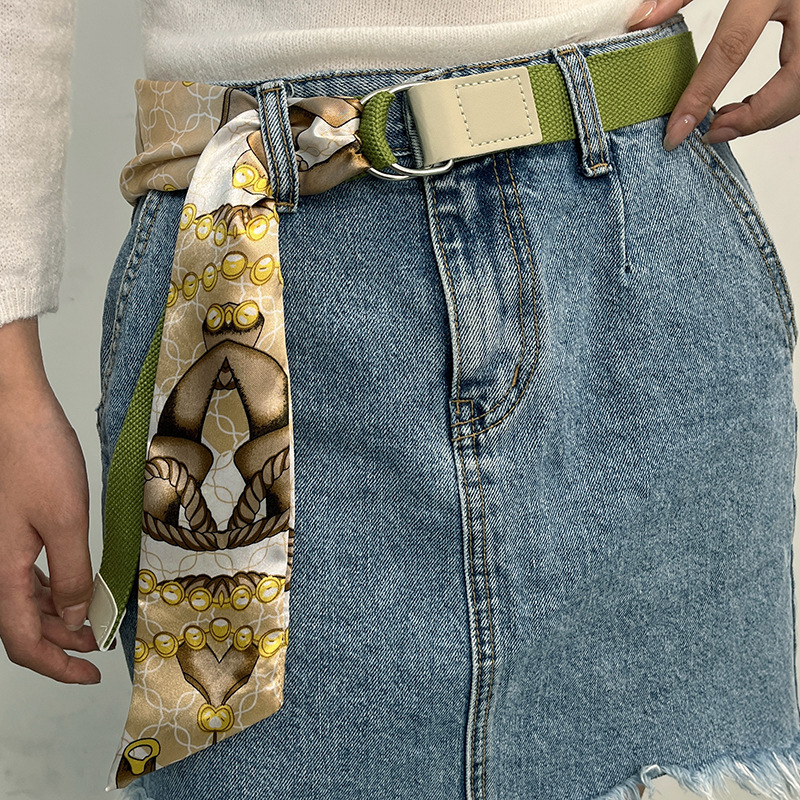 Curea din pânză cu cataramă dublă pentru bărbați și femei — lățime 2–4 cm, cataramă din aliaj, vara 2024