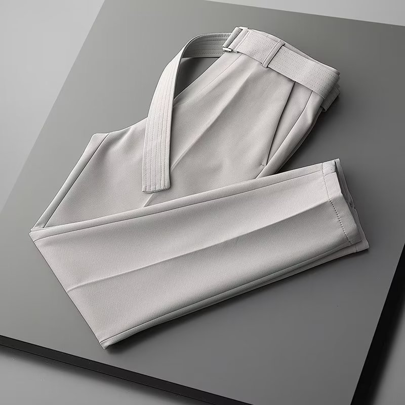 Muške hlače ravnog kroja od poliestera, s džepovima — ljeto (muške • ravni kroj • poliester • džepovi)