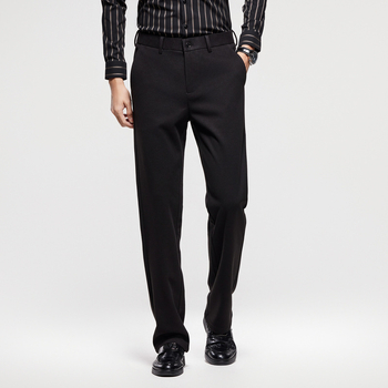 Muške hlače od vunenog miks-a, zima, ravni kroj, poslovno opušteno — 60% poliester, 38,5% vuna, 1,5% elastan