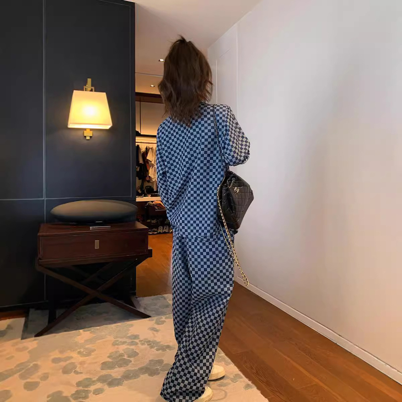 Ženski pamukasti kostim s hlačama, dvodijelni set, dugi rukav, casual stil, jesen 2024, 50–70% pamuk, street hipster stil