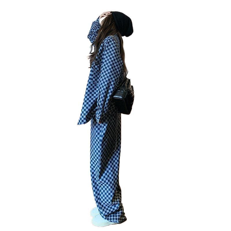 Ženski pamukasti kostim s hlačama, dvodijelni set, dugi rukav, casual stil, jesen 2024, 50–70% pamuk, street hipster stil