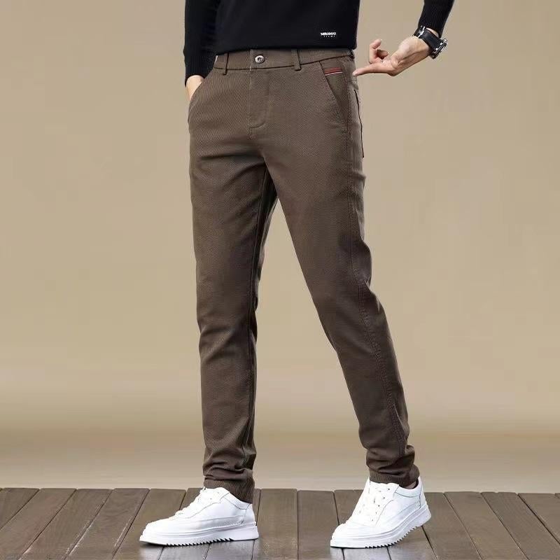 Muške pamučne hlače, Slim-fit, Lagani poslovni stil, Za muškarce (Četiri godišnja doba)
